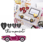AM087 - Set Carro Descapotável + Corações + "The Moment"  - Metal Die Cut