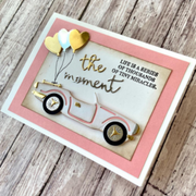 AM087 - Set Carro Descapotável + Corações + "The Moment"  - Metal Die Cut