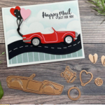 AM087 - Set Carro Descapotável + Corações + "The Moment"  - Metal Die Cut