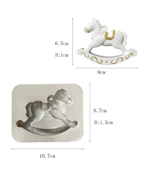 AN010MS- Animal Cavalo Baloiço - Molde de Silicone