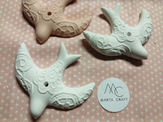 AN016MS- 3D Andorinha Rendada - Molde de Silicone