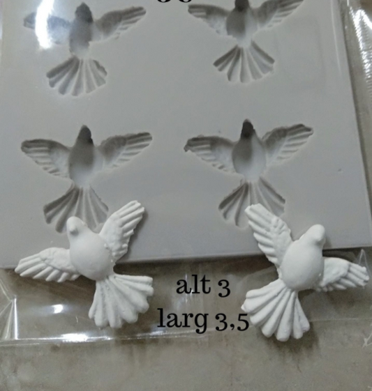 AN022MS- Animal Conj 4 Pombas - Molde de Silicone