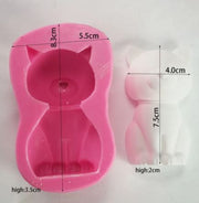 AN026MS- Gato minimalista  2D  - Molde de Silicone
