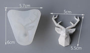 AN031MS- Animal Cabeça de Veado Geométrico Molde de Silicone