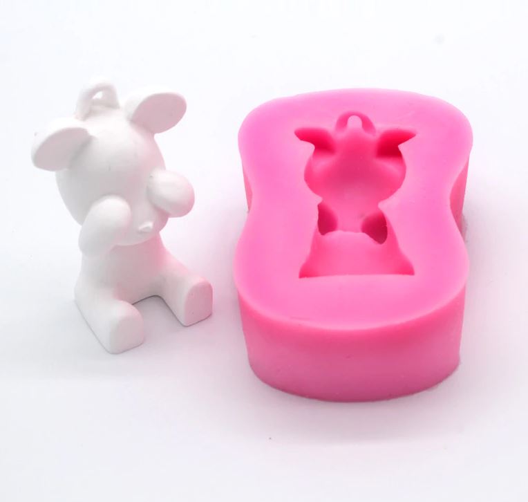 AN033MS- Animal Pingente Urso Fofinho Molde de Silicone XMC