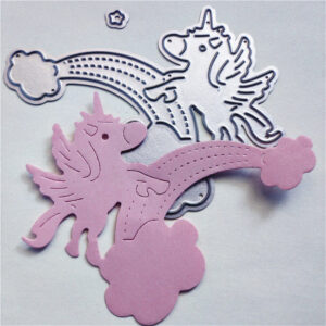 AN035 - Unicórnio + Arco Íris - Metal Die Cut