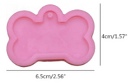 AN037MS- Osso grande/ pequeno Medalha  pingente Cão - Molde de Silicone
