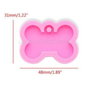 AN037MS- Osso grande/ pequeno Medalha  pingente Cão - Molde de Silicone