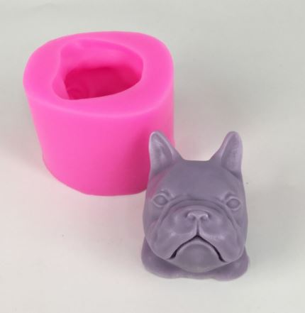 AN043MS - Molde Silicone Bulldog Cabeça Cão Animal