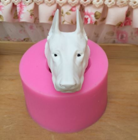 AN044MS - Molde Silicone DobermanCabeça Cão Animal