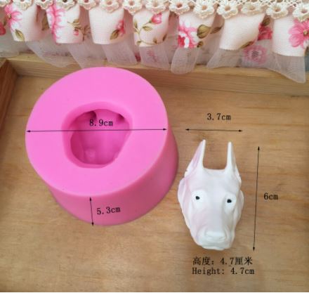 AN044MS - Molde Silicone DobermanCabeça Cão Animal