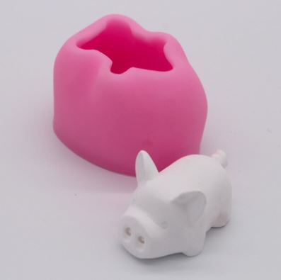 AN048MS - Molde Silicone Animal 3D Porquinho