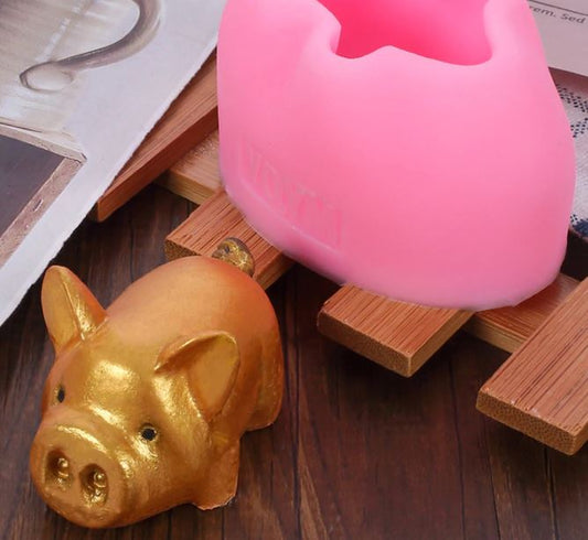 AN048MS - Molde Silicone Animal 3D Porquinho