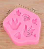 AN029MS - Molde de Silicone Coração & Pomba