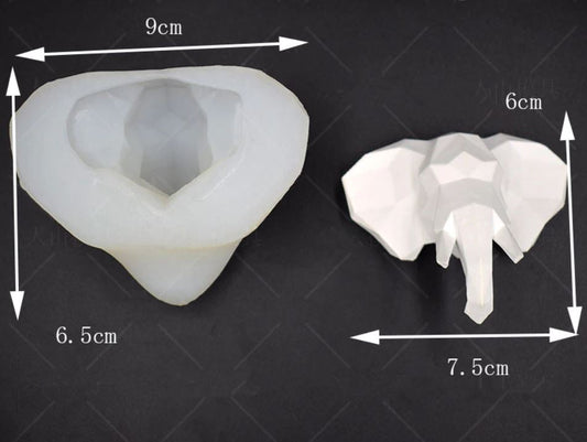 AN057MS- Molde Silicone Cabeça de Elefante Geométrico XMC