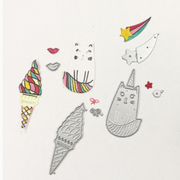 AN065 - Gato + Gelado - Metal Die Cut