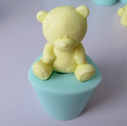 AN075MS - Animal, Ursinho forma fofa 3d de urso de pelúcia - Molde de Silicone
