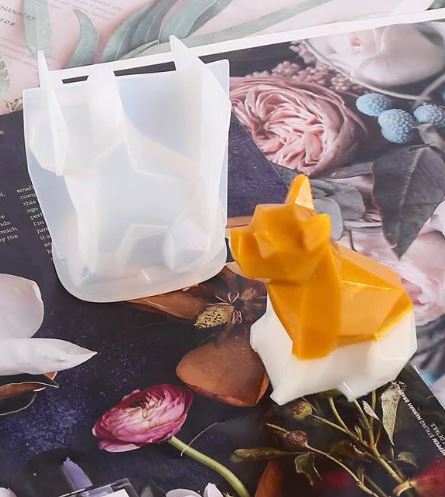 AN077MS- Cão Geométrico 3D Epoxi- Molde de Silicone