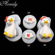 AN087MS -Casal Pato molde de silicone amor