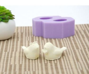 AN089MS- Animal Pássaros 3d amor Noivos Casamento- Molde de Silicone