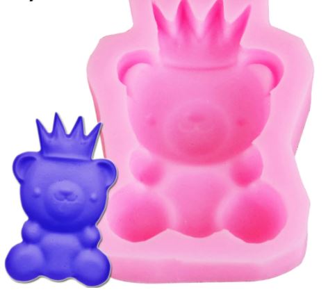 AN090MS- Animal Urso Coroa - Molde de Silicone