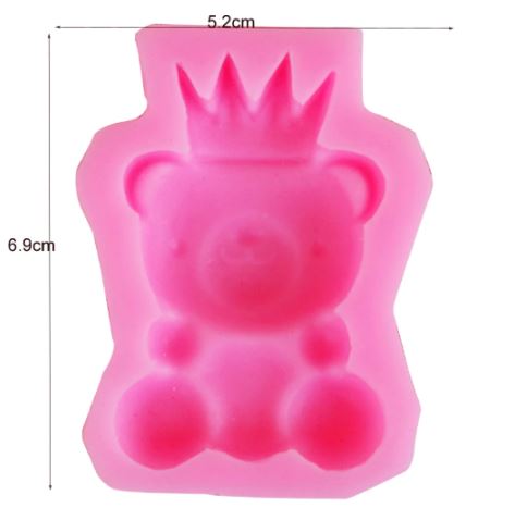 AN090MS- Animal Urso Coroa - Molde de Silicone