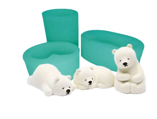 AN096MS - Urso Polar 3 Modeloes escolher Molde de silicone