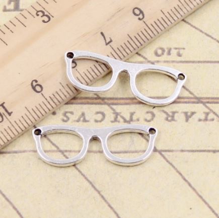 APM029 -5 pçs – Óculos de Sol 29x20mm Tibetano Prata cor Pingentes Jóias diy