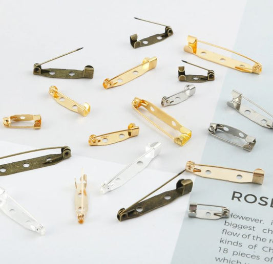 APV033 – 10 pçs/lote 20 25 30 35mm 7 cores broche clipe base pinos de segurança Diy Joias