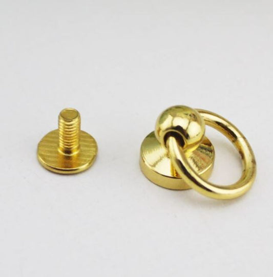 APM037 – 5 pçs/lote 3D Pingentes rebite 8mm Ouro, cabeça redonda