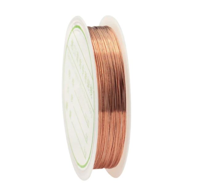 APM043 -0.4mm-8metros fio de cobre  Rosa Gold, para pulseira, colar, jóias de fio de miçangas