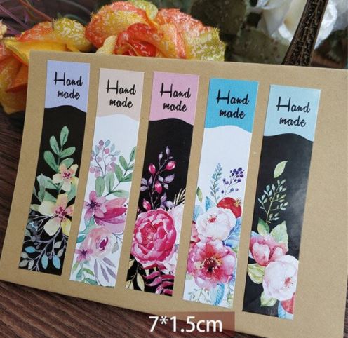 AT002 - Folha com 5  Autocolantes  Florais  HAND MADE