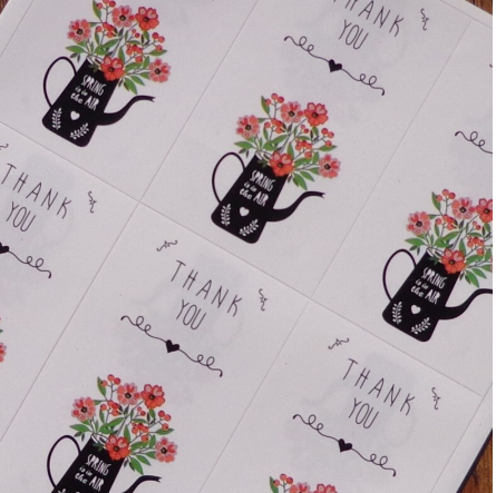 AT024 - Folha com 6 Autocolantes Thank You- 3.5x6 cm