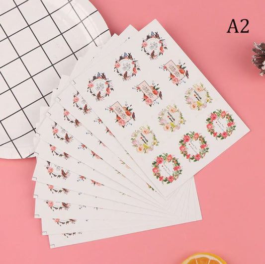 AT032- Folha com 12 Autocolantes Adesivos Obrigado