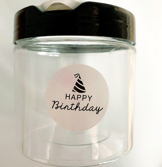 AT035 - 1 Folha com 10 ADESIVOS Rodada Feliz Aniversário selo etiqueta