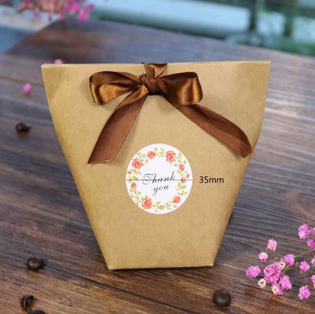 AT053 - Folha com 12 Autocolantes Redondos Adesivos Thank You