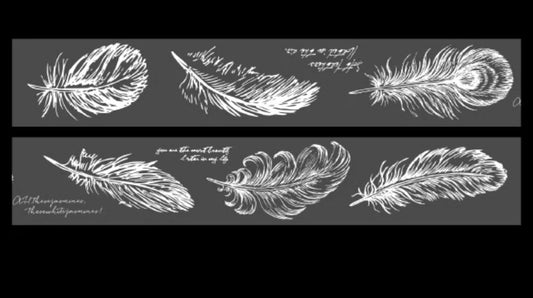 AT066 - 30mm x 3m folha de pena estilo bala diário pet fita adesiva scrapbooking deco