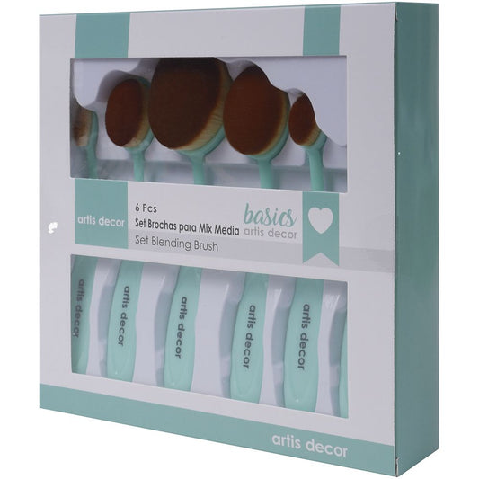 Artis decor 0809000050- Conjunto de 6 pincéis para mistura média Artis Decor