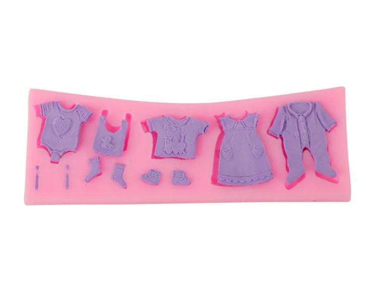 B004MS - Set Roupa Menino e Menina - Molde de Silicone