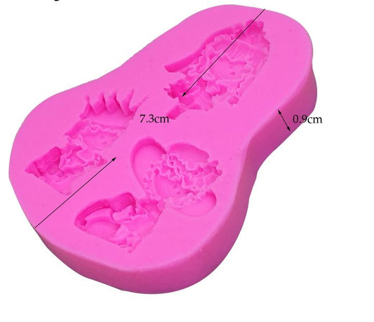 B006MS - Set 3 Menina + Noiva + Princesa - Molde de Silicone