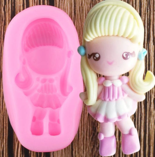 B024MS - Menina Fofinha - Molde de Silicone