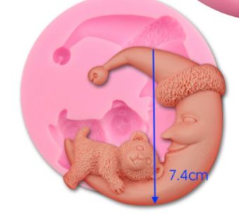 B036MS - Lua + Urso - Molde de Silicone