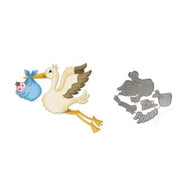 BB008 - Cegonha + Bebé - Metal Die Cut
