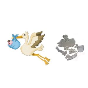 BB008 - Cegonha + Bebé - Metal Die Cut