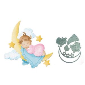 BB018 - Bebé + Lua - Metal Die Cut