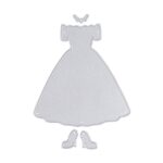 BBM030 - Set Vestido + Sapatos + Colar - Metal Die Cut