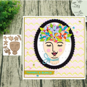 BBM087 - Set Rosto Menina c/ Flores - Metal Die Cut