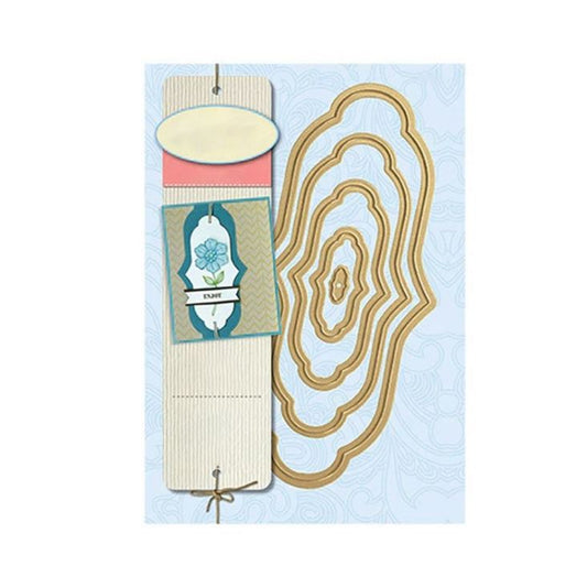 BS055 - 5Pçs Rótulos Escalopados - Metal Die Cut