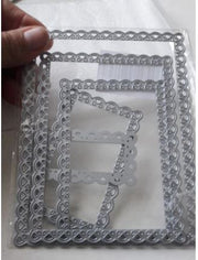 BS058 - 5 Pcs Retangular Perfurada - Metal Die Cut