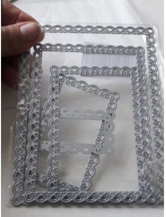 BS058 - 5 Pcs Retangular Perfurada - Metal Die Cut